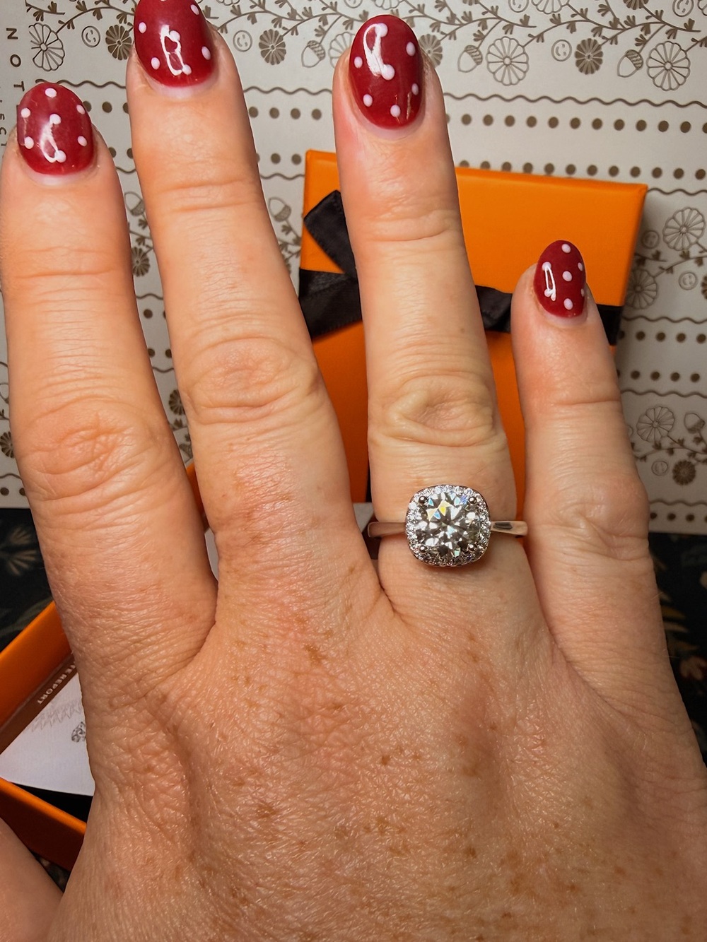NWT Sterling Silver & Moissanite Solitaire Ring With Halo